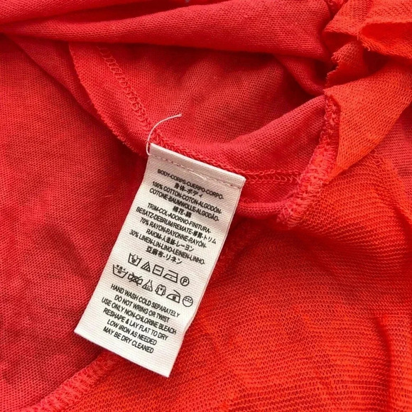 We the Free Orange Raw Hem Plunge Tank Top S - Picture 5 of 6